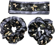 Black Butterfly Silk Bandeau Set