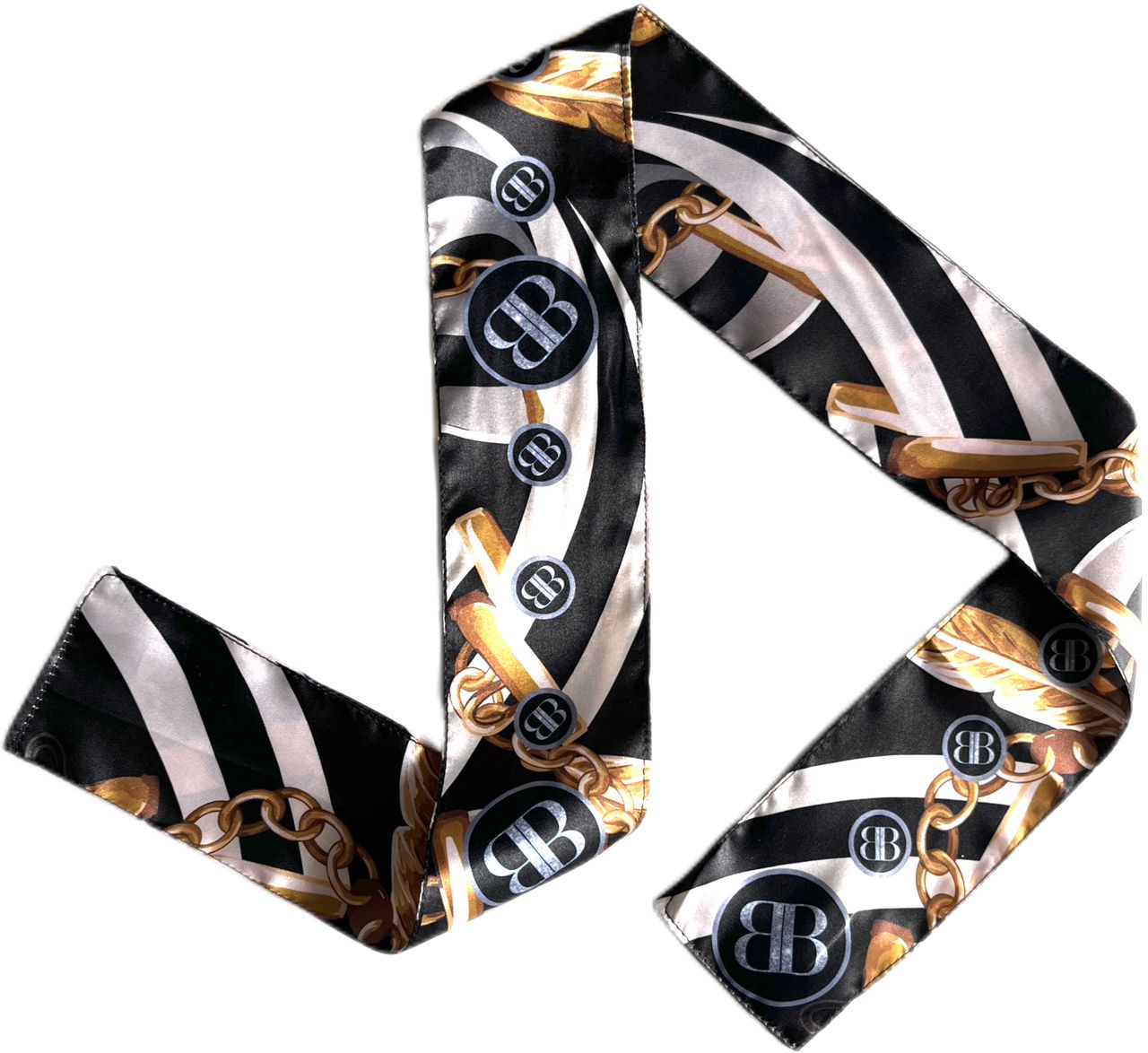 Black Versace Mansion Silk Bandeau Set