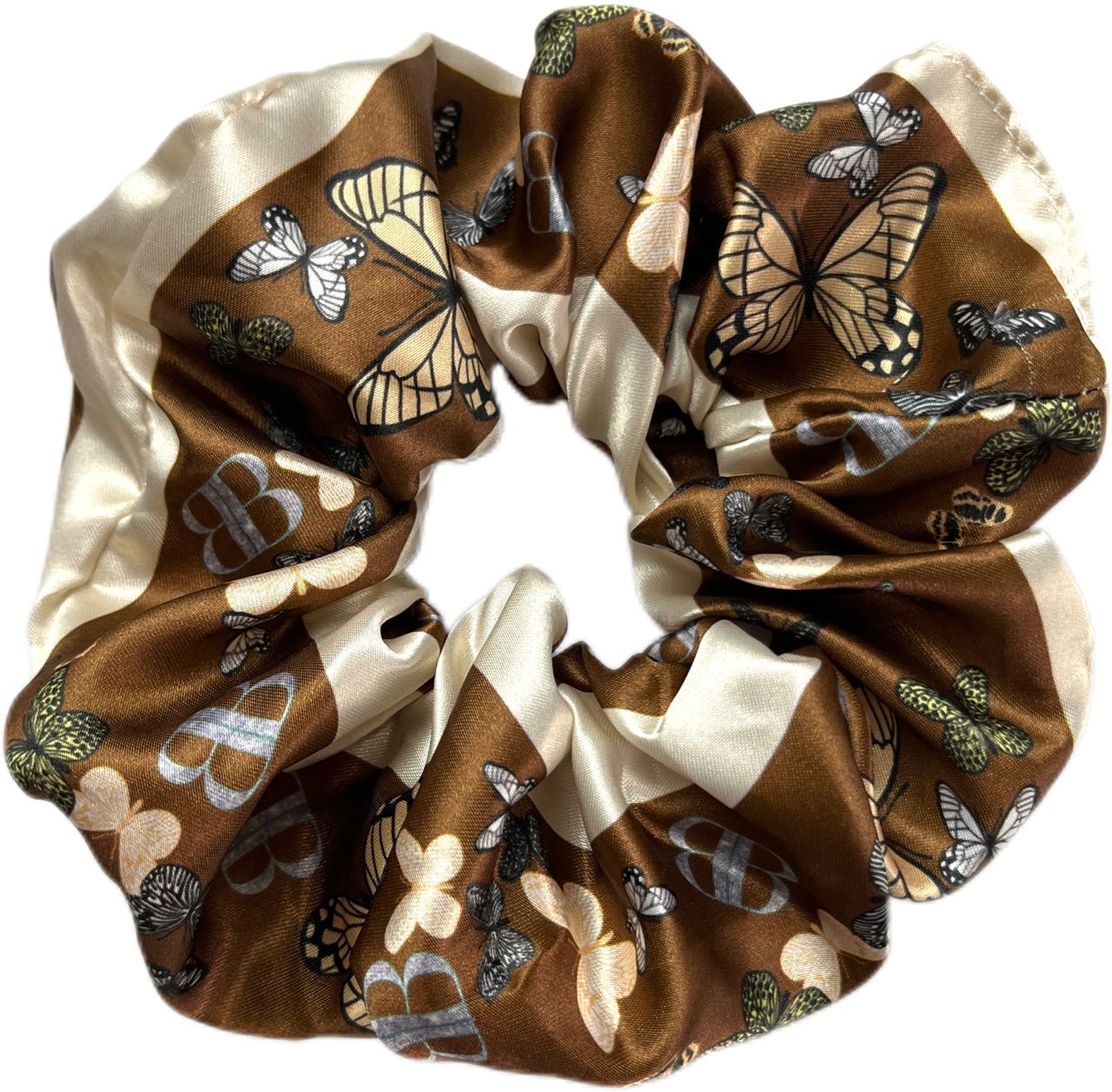 Brown Butterfly Silk Bandeau Set
