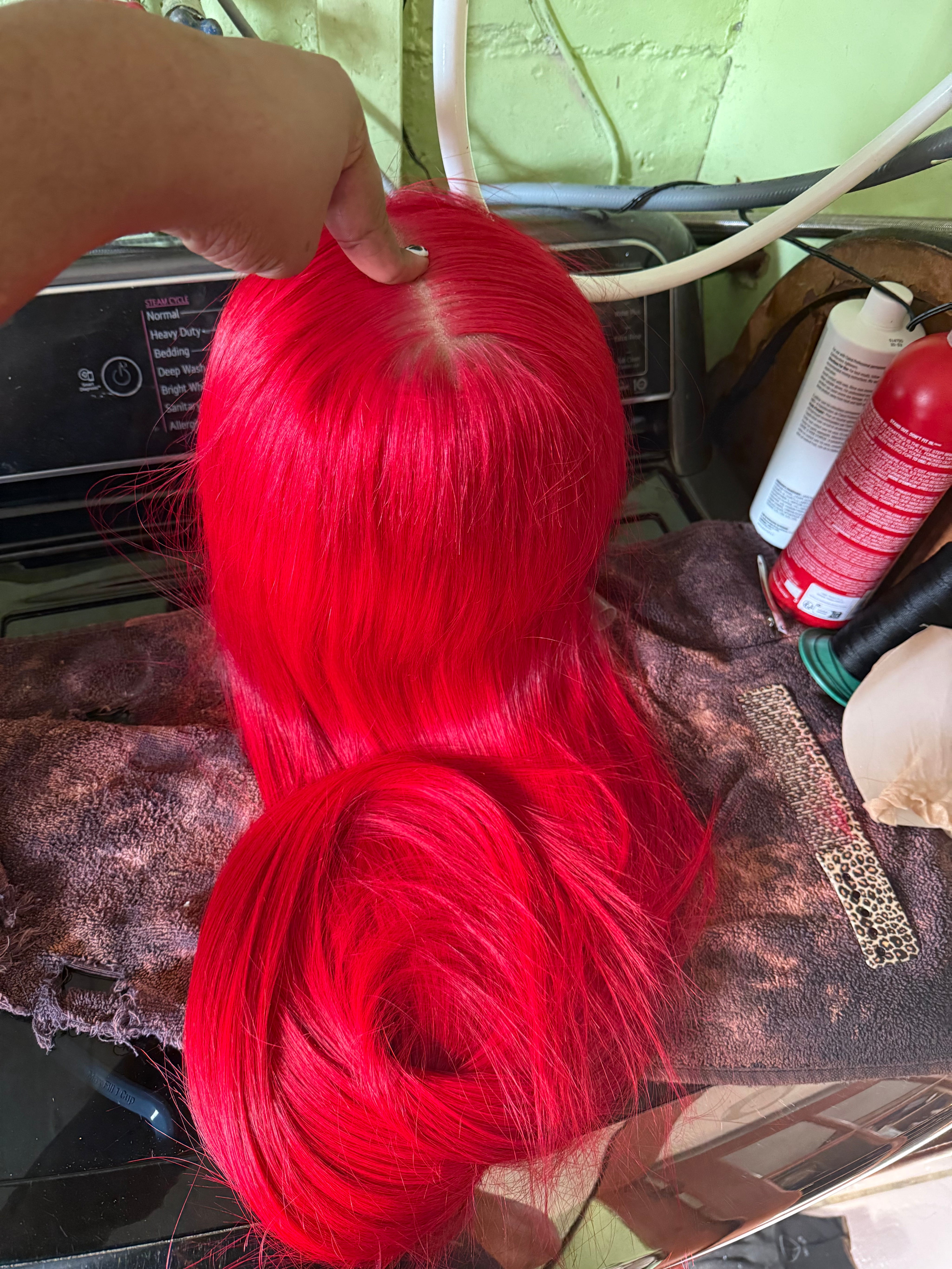 38. 13X6 HD Raw Crimson Frontal Wig 34”