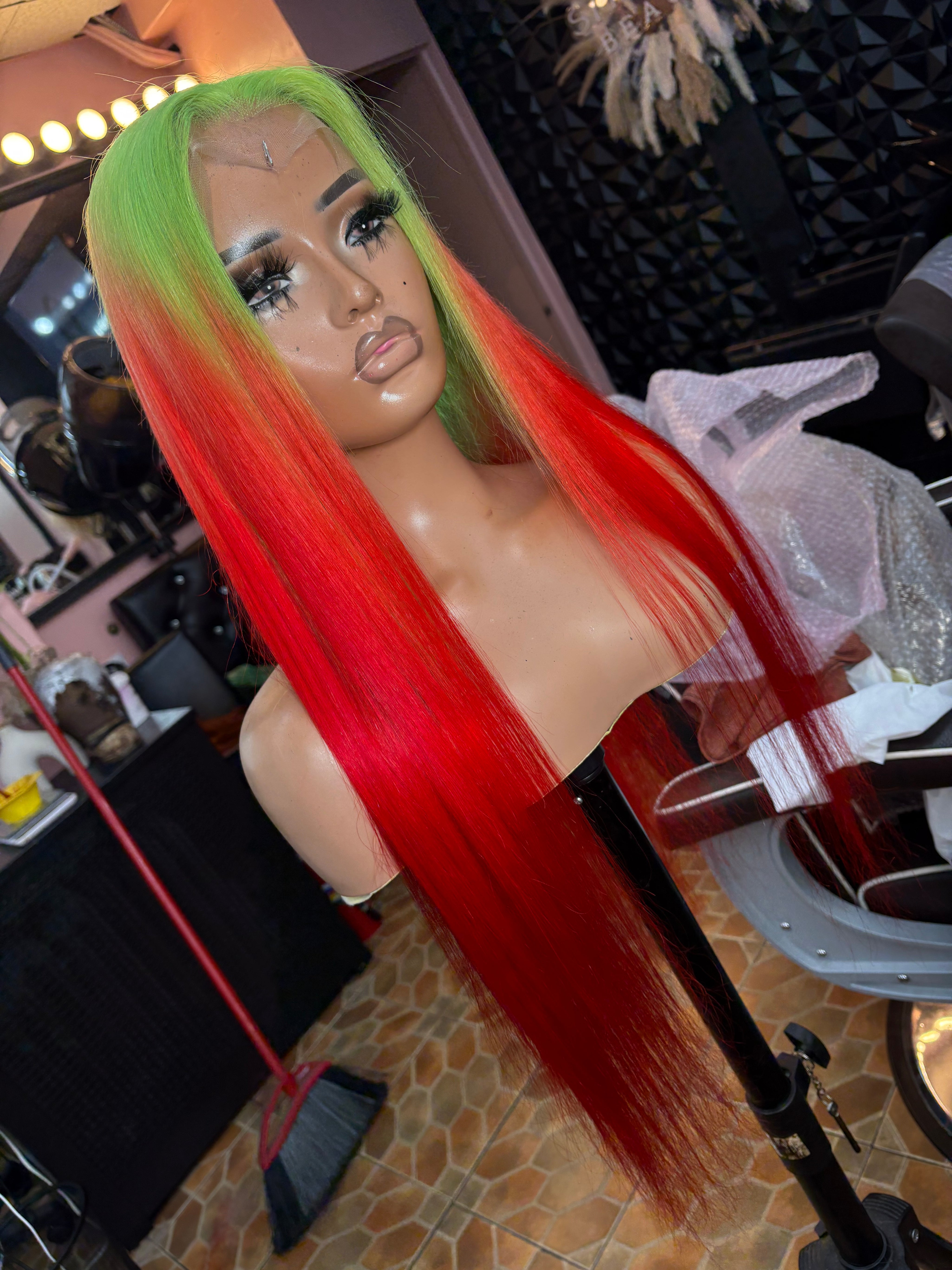 12. Watermelon Ombré Virgin HD Full Lace Wig 26”✔️