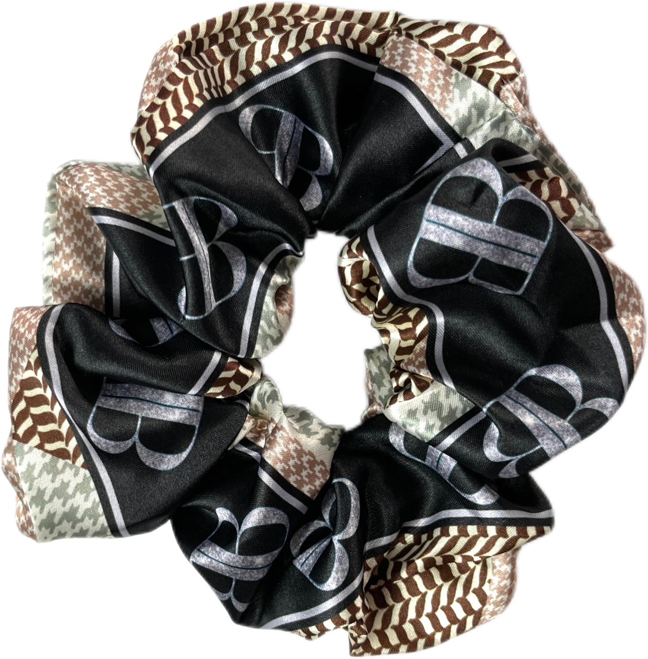 Black Tie Plaid Silk Bandeau Set