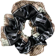 Black Tie Plaid Silk Bandeau Set