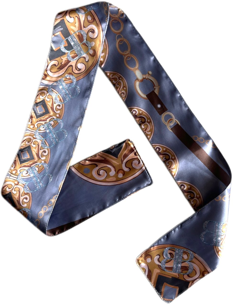 Grey Versace Mansion Silk Bandeau Set