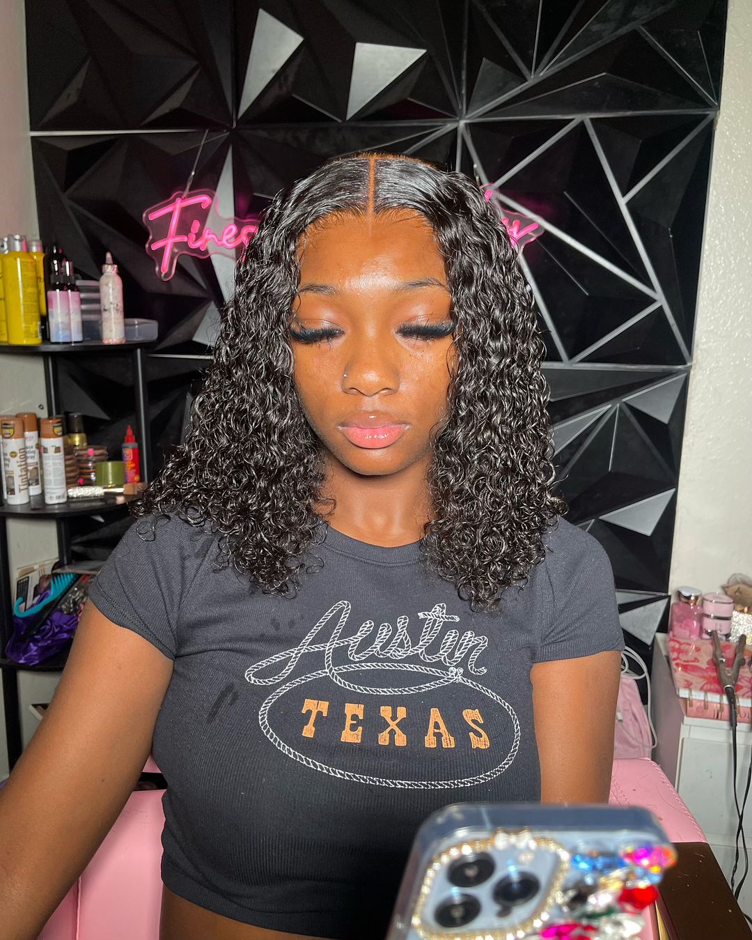 13X4 HD Deep Curly Closure Wig 14” (Same Day)