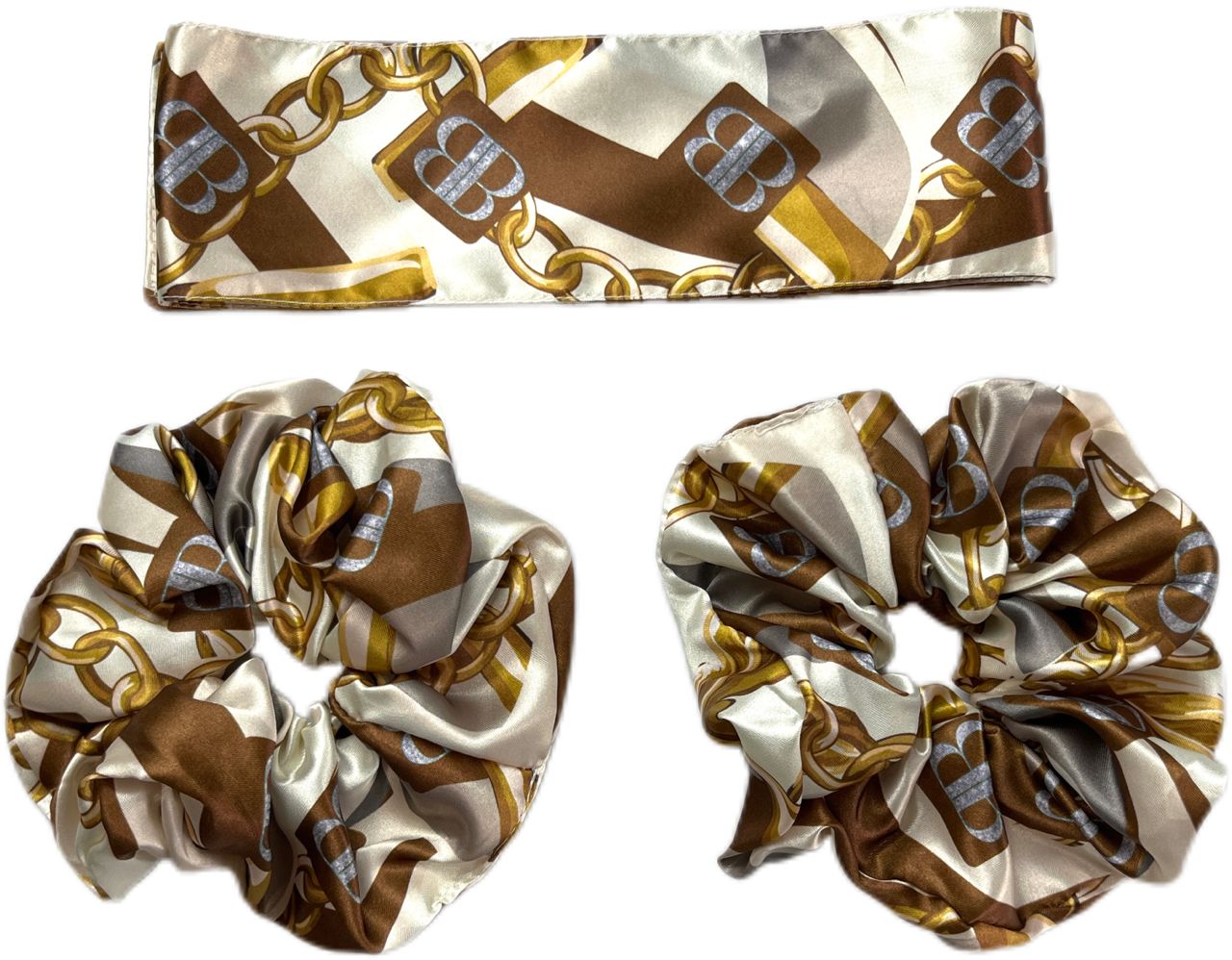Brown Versace Mansion Silk Bandeau Set (Limited)