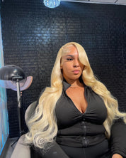 13X6 HD Raw Blonde Straight Frontal Wig (Same Day)