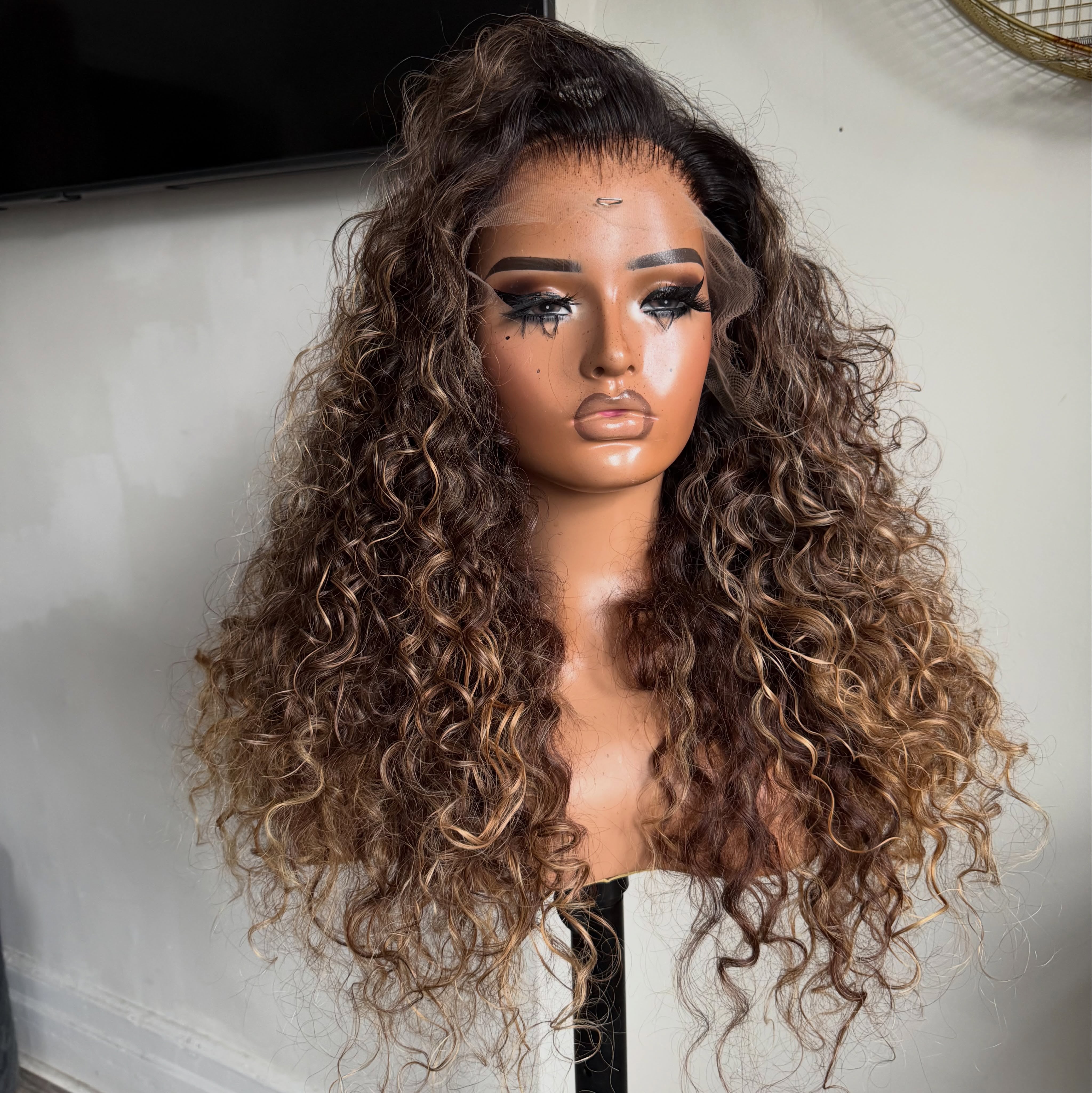 13X6 HD “Cinnamon” Curacao Curl Wig 26”