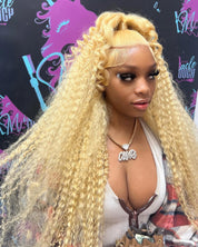 13X6 HD Virgin Blonde Curly Frontal Wig 30” ~ HAIR ON HAND