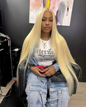 13X6 HD Extra Long Blonde Straight Frontal Wig~ On Hand