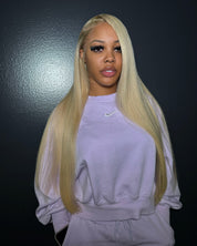 13X6 HD Virgin Blonde Straight Wig (On Hand)