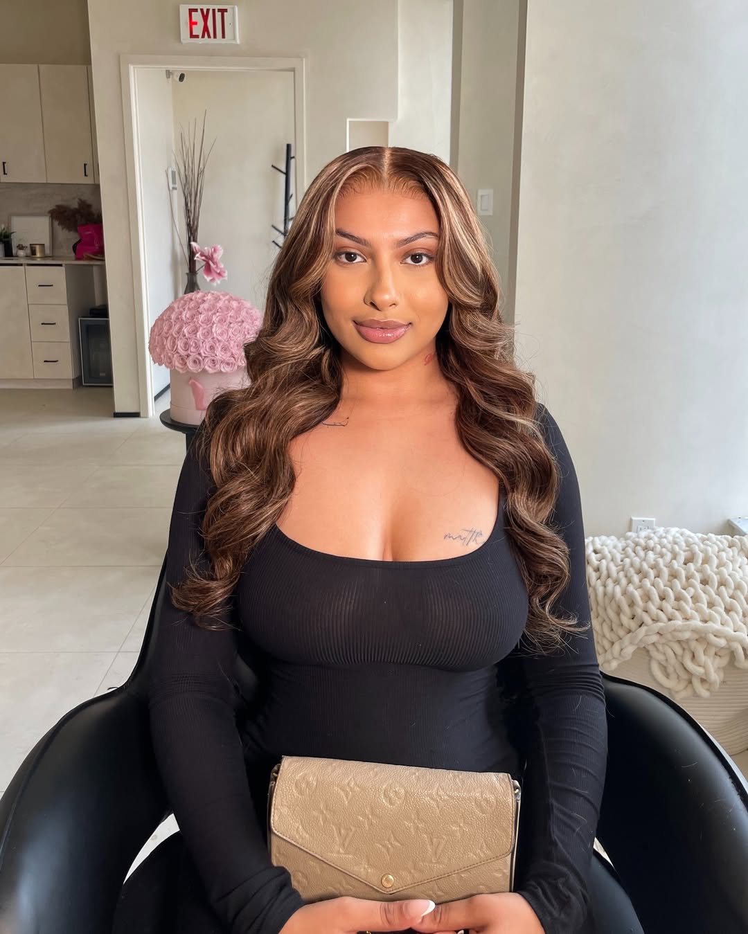 13X6 HD Brown Highlight Frontal Wig 28”~ Small Cap