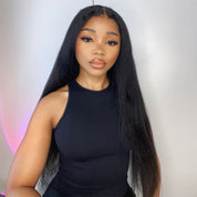 7X7 HD Kinky Straight Closure Wig 20” (Same Day)