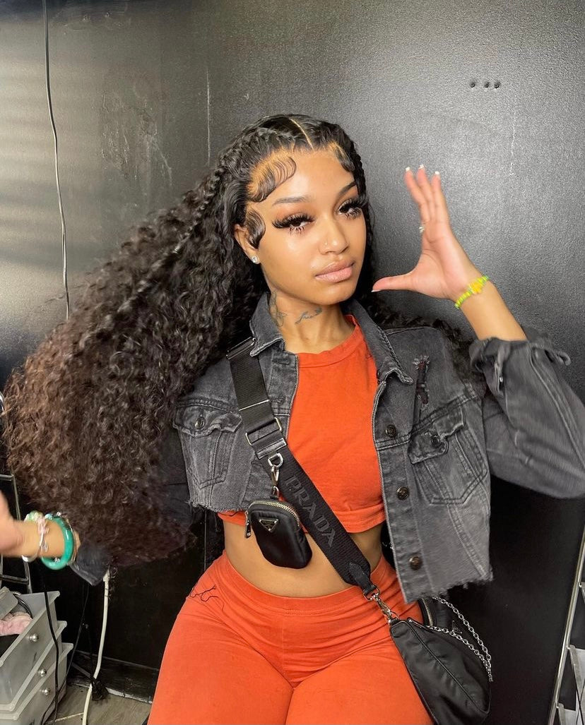 13X6 Transparent Deep Wavy Frontal Wig 18”-34” (Same Day)