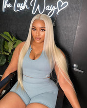 7X7 HD Virgin Blonde Straight Closure Wig 26”
