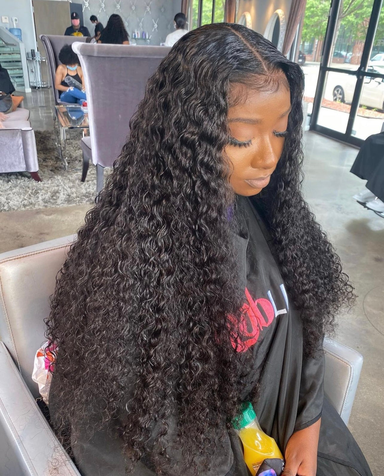 13X6 Transparent Deep Curly Frontal Wig 18”-28” (Same Day)