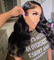 13X6 Transparent Body Wave Frontal Wig 16”-20” ~M/L Cap (Same Day)