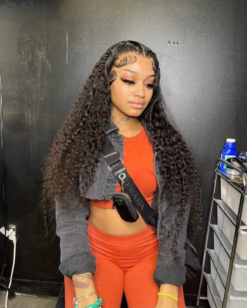 13X6 Transparent Deep Wavy Frontal Wig 18”-34” (Same Day)